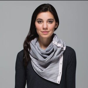 Lululemon Vinyasa Scarf Rulu Double Trouble Stripe Neutral Blush Heathered Slate
